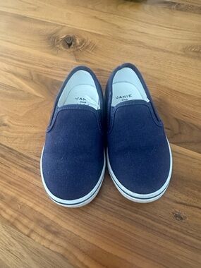Janie and Jack Navy Canvas Slip-On Moccasins